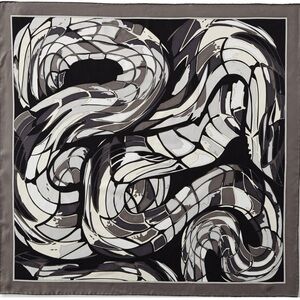 Emilio Pucci Women's Anaconda Print Silk Twill Scarf Black, Grey & White